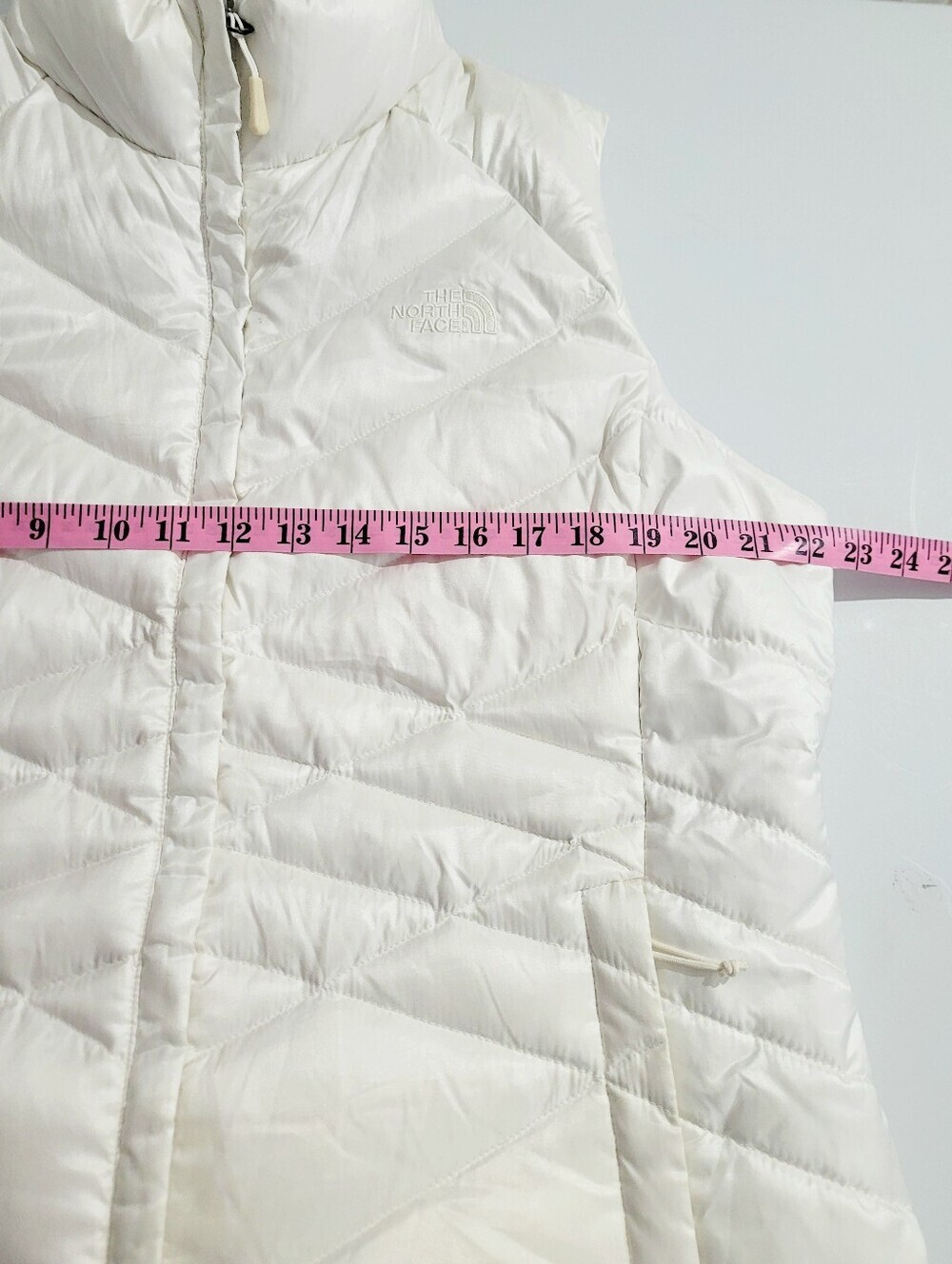 The North Face Women's Size XL White 550 Down Puffer Vest Goose Down Full Zip - Picture 7 of 13